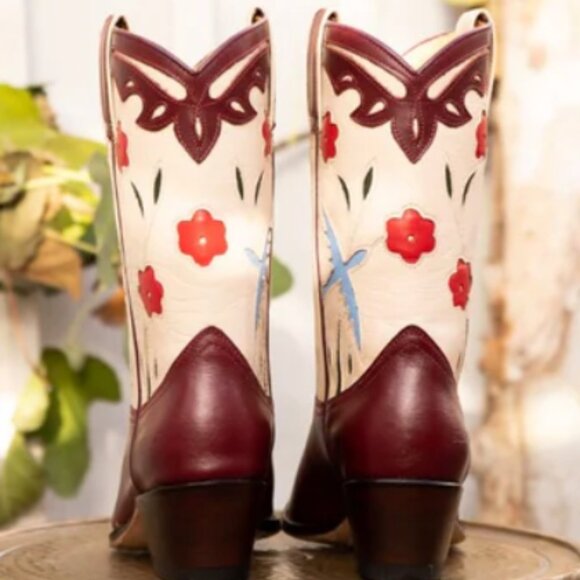 Dandelie Cowboy Colibri Boots Bordeaux - Picture 3 of 6